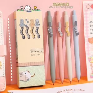 Canetas de gel 4 pçs/conjunto 0,5 mm Cauda de gato Kawaii Caneta de tinta de gel mecânica Criativa Fofo Escola Escritório Caneta de escrita Suprimentos Artigos de papelaria Prêmios de presente 230721