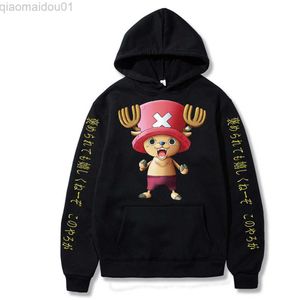 Herrtröjor tröjor 2021 en bit pullover tröja kvinnor män cutetony tony chopper come hoodies harajuku sudadera l230721