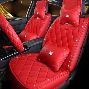 Accessorio per auto Coprisedile per berlina SUV Pelle durevole di alta qualità Set di cinque sedili universali Cuscino incluso Cove anteriore e posteriore246z