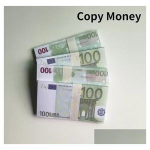 Andere festliche Partyzubehör-Kopiergeld-Requisite Euro-Dollar 10 20 50 100 200 500 Fake Movie Billets Play Collection 100 Stück / Packung Drop Dhhxf