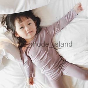 Pyjamas Baby Kinder Pyjamas Sets Solide Baumwolle Schlank Jungen Mädchen Nachtwäsche Anzug Frühling Herbst 2 stücke Lange Ärmel Kinder Kleidung körper Anzug x0721