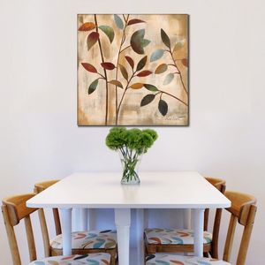 Modern Abstract Canvas Art Branches at Sunrise I Handgjorda oljemålning Contemporary Wall Decor