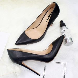 Dress Shoes Fashion Women's High Heels Pointed Toe Pumps Stiletto Designer Evening Ladies Party In Black Wine Red