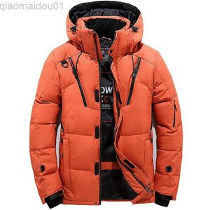 Men's Jackets Men's White Duck Down Jacket Warm Hooded Thick Puffer Jackets Coat Male Casual High Quality Overcoat Thermal Winter Parka Men Bo L230721