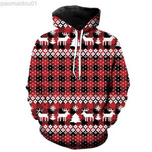 Męskie bluzy bluzy Święty Mikołaj Claus choinka męskie blumie unisex długie rękaw 3D nadrukowane zabawne 2022 Gorąca wyprzedaż Cool with Hood Jackets Fashion L230721