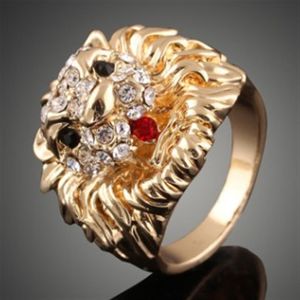 النساء فستان الأزياء مجوهرات سبيكة الأسد بلورات الماس خاتم الملكة كوين عيد الميلاد مهرجان هدية الحزب love240j