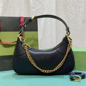 Designer -Leather Bags Women Shoulder Bags small Half Moon underarm bag classic handbag gold metal hardware chain Fashion Bags