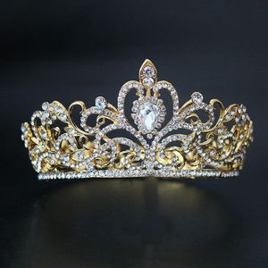 أزياء الذهب الفضي الفضي Tiaras Crowns Bridal Rhinestone Hair Hair Jewelry for Women Princess Queen Diade Hair Association 270J