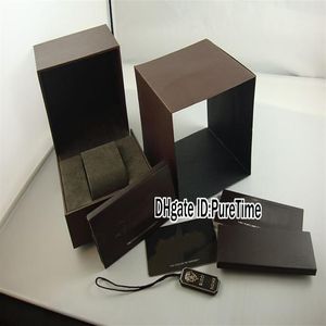 Hight Quality New Brown Watch Box Целая оригинальная женская ящик для женщин с сертификацией карты подарок бумажный пакет gcbox дешевый pureti285x