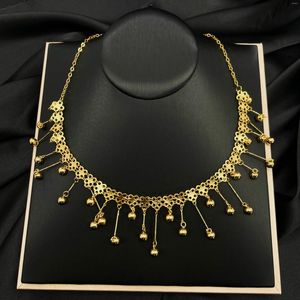 Pendant Necklaces MANDI Exclusive Original Design Gold Bead Tassel Women's For Party Light Luxury Plated Non-fading Jewelry Chain