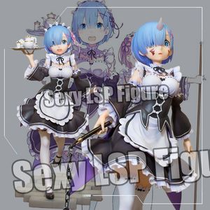 Anime manga 225 mm Figurka Re: Zero -startowanie życia w innym świecie REM 1/7 Statua PCV Figures Collection Model Toys Doll Difts