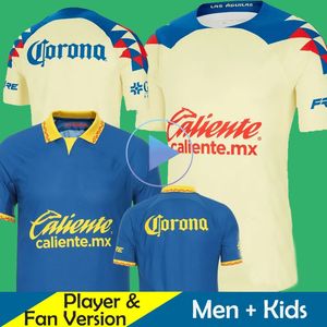 23 24 Amerika Futbol Formaları Camisetas Club Kids Kit 2023 2024 Liga MX Futbol Gömlek Futbol Eğitim Oyuncu Versiyonu Kaleci Evde R.Martinez Henry D.Valdes PSG