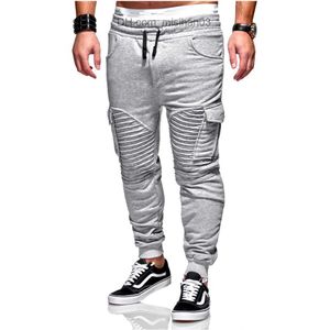 Men's Pants Mens Pants Harem Joggers Sweat Elastic String Cuff Drop Crotch Biker Trousers For Men 5 Color S-3XL Size Z230721