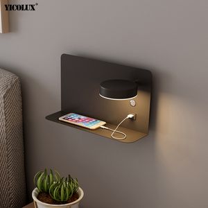 Wandaufkleber LED-Leuchten mit Schalter und USB-Schnittstelle Mode weiß schwarz Lampenbefestigung Korridor Gangbeleuchtung Kunstleuchte Wandlampe 230721