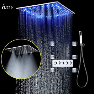 Regen-Spa-Duschset, 20-Zoll-LED-Licht-Duschkopf, Deckenmontage, Körperbrause, Badezimmer, hoher Durchfluss, thermostatischer Umsteller Bath311R