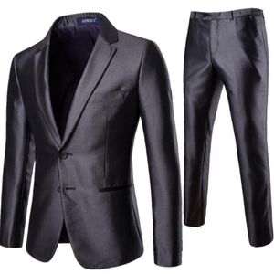 Abiti eleganti da uomo con pantaloni 2 pezzi Abiti da cerimonia per matrimoni Uomini di buona qualità Abiti neri slim Blazer Giacche Taglia 2XL # 07011250g