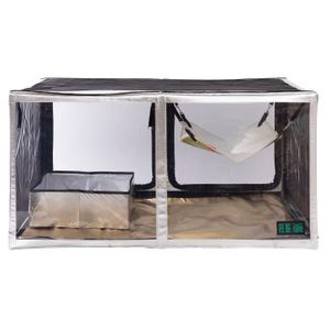 Messen EFCAT Transparent 3D Display Cat Competition Cage Set Inkludera Cat Hammock Folding Litter Box