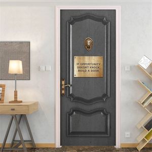 Wall Stickers Black Cool Apartment Room Door Sticker Decal Renovator PVC Entrance Decoration Cabinet Christmas Toilet For Doors 230720