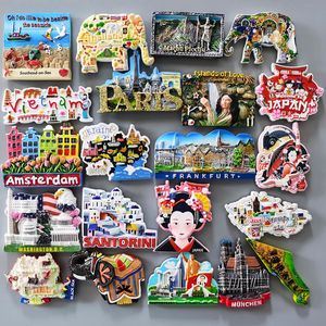 Fridge Magnets Peru Israel Romania Thailand Frankfurt Czech Vietnam Korea Ukraine Paris Holland California Souvenir Home Decor 230721