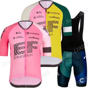 Cykeltröja sätter nippo cykeltröja team rosa set kort ärm tdf kläder vägcykel skjortor kostym mtb shorts slitage ropa maillot 230720