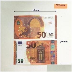 Andra evenemangsfest leveranser prop pengar faux billet copy papper festliga leksaker 10 20 50 100 falska euro film sedlar för barn jul dhwcd