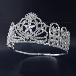 Pageant Crown Miss Teen USA High Quanlity Rhinestone Tiaras Bridal Wedding Hair Jewelry Accessories Adjustable Headband mo231229t