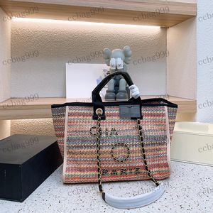 디자이너 여성 비치 백 상단 손잡이 토트 클래식 하드웨어 브레이드 버클 겨드랑스 가방 마텔라스 체인 숄더 가방 대형 쇼핑 가방 38x30cm