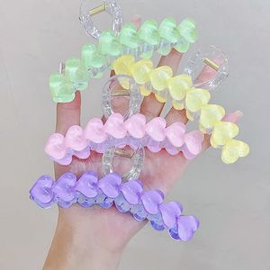 女性のための愛の形の髪の爪女の子ヘアクリップバレットシンプルなポニーテールクリップスイートヘッドエレガントなヘアピンアクリル