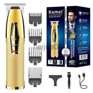 Clippers Trimmers Kemei Electric Hair Beard Trimmer For Men Professional Hair Clipper Rechargeble Metal Handle Hande Face Body Goomer Haircut Hine X0728