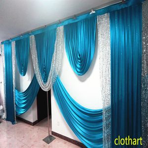 Decorações de casamento prata lantejoulas swag designs estilo de casamento swags para cenário festa cortina de palco fundo cortinas cliente m253j