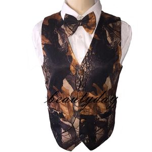 2021 Black Camo Boy's Formal Wear Camouflage Vests Cheap For Wedding Party Kids Boy Vest Bow Tie Formal Wear Custom M273t