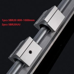 1pcs SBR20 800mm 900mm 1000mm support rail linear guide 2pcs SBR20UU linear bearing blocks for cnc router307O