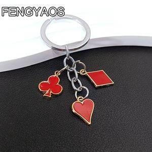 Metal Small Funny Poker Keychain Trend Sweet King of Hearts Car Key Pendant Keyring Gift for Women