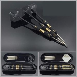 3pcs Professional Steel Tip Darts Set with Brass Shafts, 24g and 25g, Black and Golden Color, for Hunting and Dart Suit