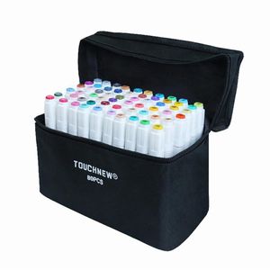 Marcadores de tinta de ponta dupla Touchfive de 80 cores caneta de luxo Marcador de esboço oleoso Suprimentos de arte para animação Manga Draw Brush Creative Chri275x