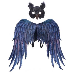 New Costume Props Cross border Atmosphere Ball Party Dress up Owl Mask Dragon Wings Set