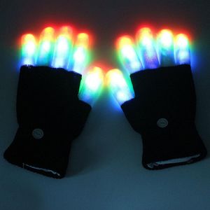 Sporthandschuhe 1 Stück LED-Licht Nacht leuchtender Glitzer für Unterhaltung Rave Party Glow Games Fun 230721