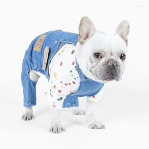 Dog Apparel Cowboy Clothes Puppy Teddy Denim Costume Jacket Pet Overalls Spring Summer Clothing High Quality