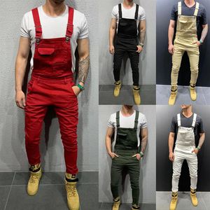 Herrlast denim pantcamouflage jeans jumpsuits hi street nödställda denim hakgängs overaller för man suspender byxor s - 3xl roun268w