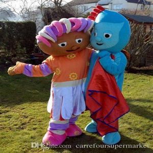 2017 Säljer nya Iggle Piggle Upsy Daisy i Night Garden Mascot Costume Classic Cartoon Halloween Outfit Dres294a