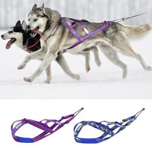 Dog Collars Leashes Big Sledding Harness Reflective Pet Weight Pulling Sled Mushing X Back For Medium Large Dogs Scootering 230720