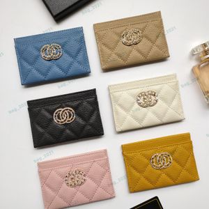 オリジナルのボックス付きソフトキャビアの本物の革女性財布財布財布カードホルダーセキュリティコード付き最高品質の高級デザイナーカードホルダー財布cウォレット