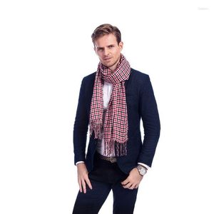 Scarves Brand Herren-Schal, warm, weich, Kaschmirwolle, kariert, Schottenkaro, kariert, Bordeaux, A3A17737