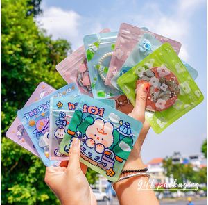 100pcs Rezenalne torby opakowaniowe małe plastikowe torby Mylar do cukierków fasolka do kawy herbata suszone kwiaty opakowanie kreskówka torebka opakowań