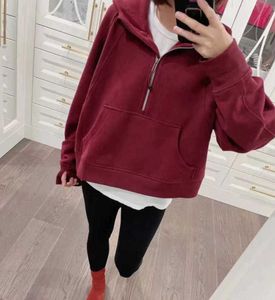 Yoga Sweatshirt Scuba Full Half Zip Hoody Hoodies Outdoor Freizeit Sweatshirts Gym Kleidung coole Frauen Tops Workout Fitness Dicke Jacken lulus 2023 design699ess