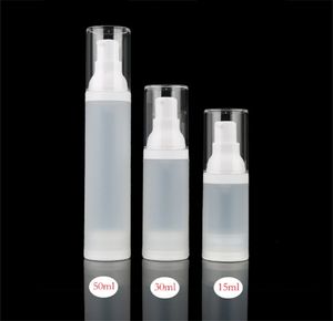 30 ml 50 ml Klare Gefrostete Flasche Leere Kosmetische Airless Behälter Tragbare Nachfüllbare Pumpe Lotion Flaschen 15 ml Für reise JL1657