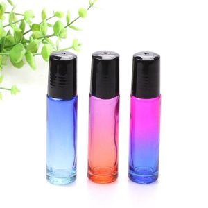 Mais novo portátil 10 ML MINI ROLO EM Garrafa de Vidro GROSSO FRASCOS DE ÓLEO ESSENCIAL Fragrância PERFUME com SS Metal Roller 150 Pcs Obixc