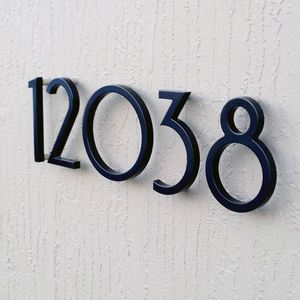 Outros decoração de casa preto flutuante números de casa letras de placa de endereço de metal placa de placa de porta de rua ao ar livre número para caixa de correio em casa 0-9 230721