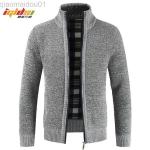 Men's Jackets Men's Winter Sweater Coat Faux Fur Wool Sweater Jackets Men Zipper Knitted Thick Coat Autumn Warm Casual Cardigan Plus Size 3XL L230721