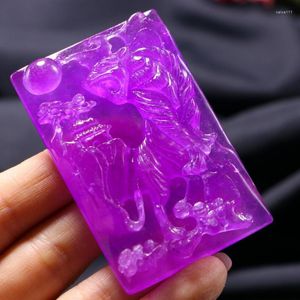 Pendant Necklaces Purple Jade Tiger Necklace Men Women High Grade A Myanmar Jadeite With Certificate Burma Jades Lucky Charms Amulets